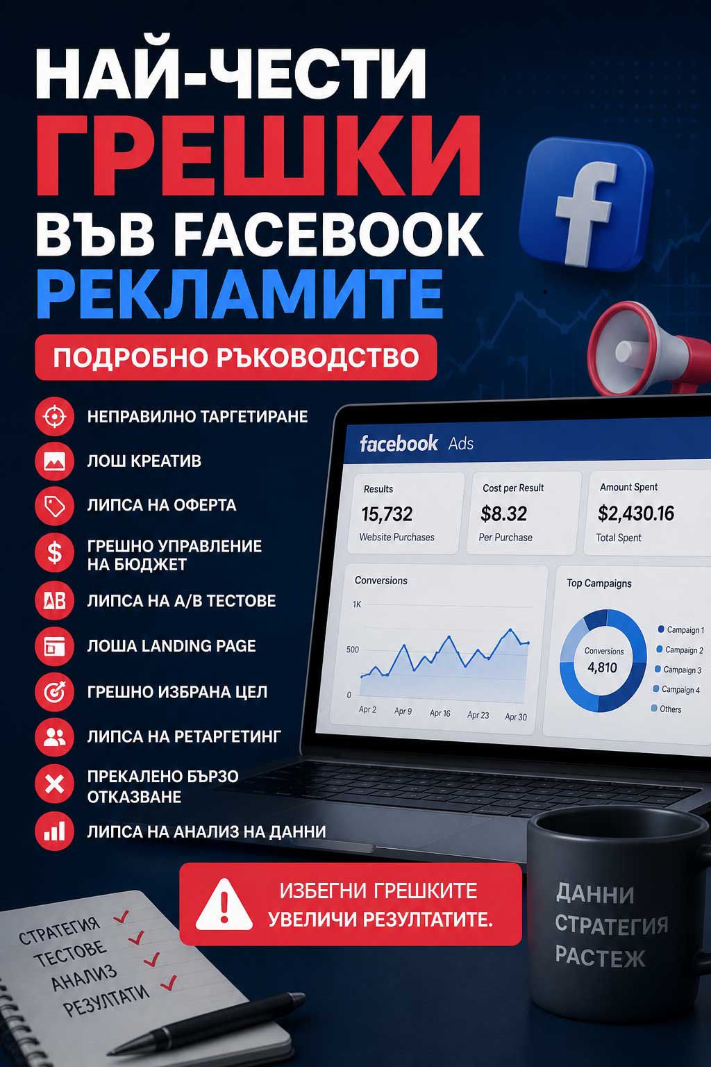 Най-чести грешки във Facebook рекламите (подробно ръководство)