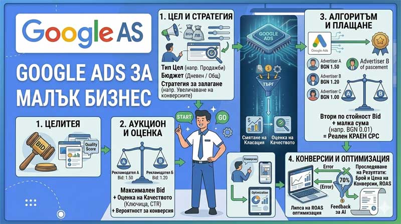 Google Ads за малък бизнес – подробно ръководство със стратегии и реални примери