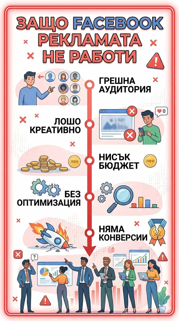 Защо Facebook рекламата не работи – подробно ръководство с примери