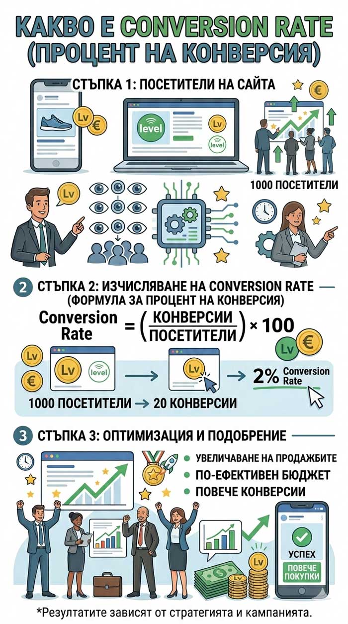 Какво е Conversion Rate и как да го подобрим – подробно ръководство с примери