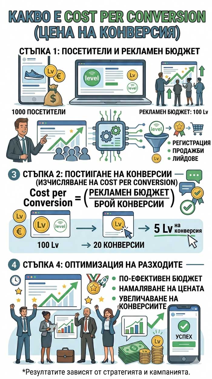 Какво е Cost per Conversion и как да го подобрим – подробно ръководство с примери
