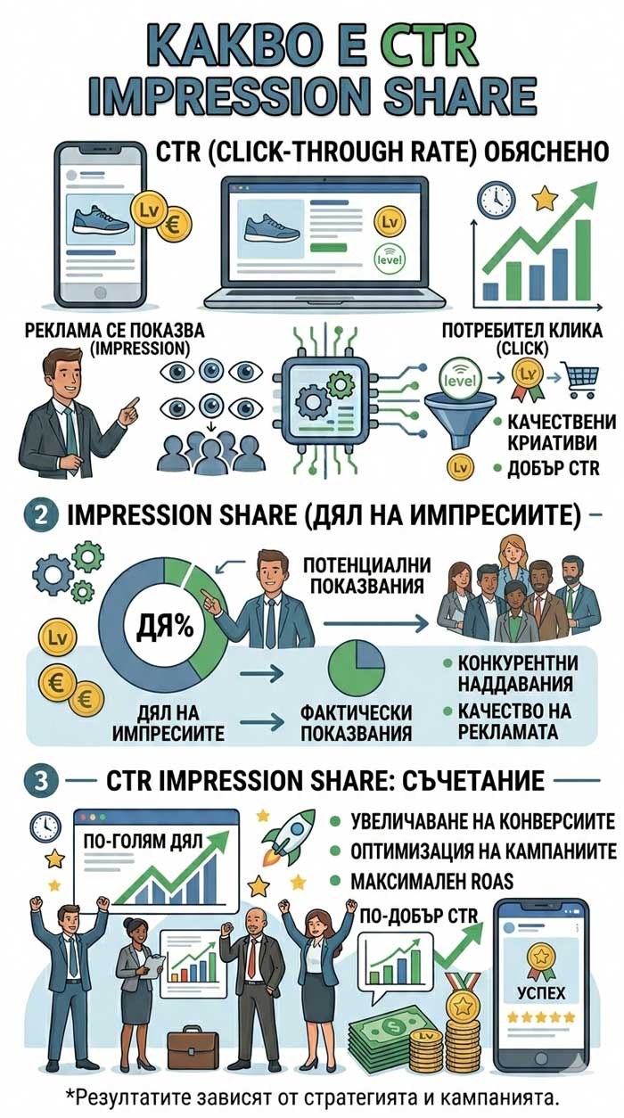 Какво е CTR Impression Share и как да го подобрим – подробно ръководство с примери