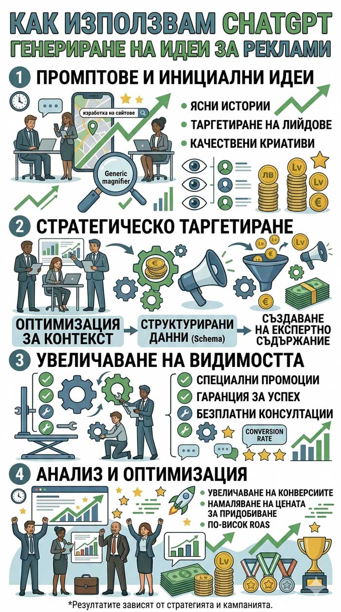 Как използвам ChatGPT за генериране на идеи за реклами